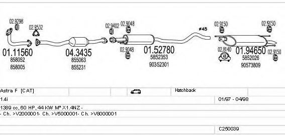 MTS C250039005022 Exhaust System